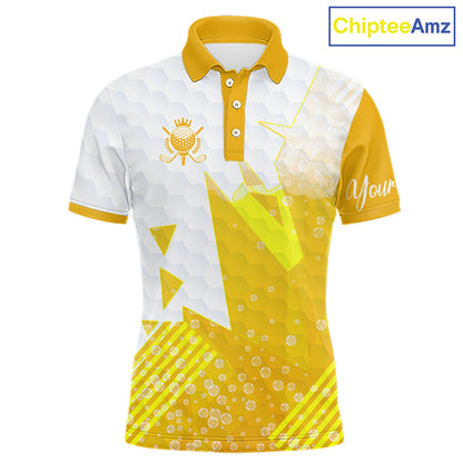 Personalized Golf Shirt Beer Style – Custom Name Polo, Gift For Dad, Golfer Gift Idea NHT672
