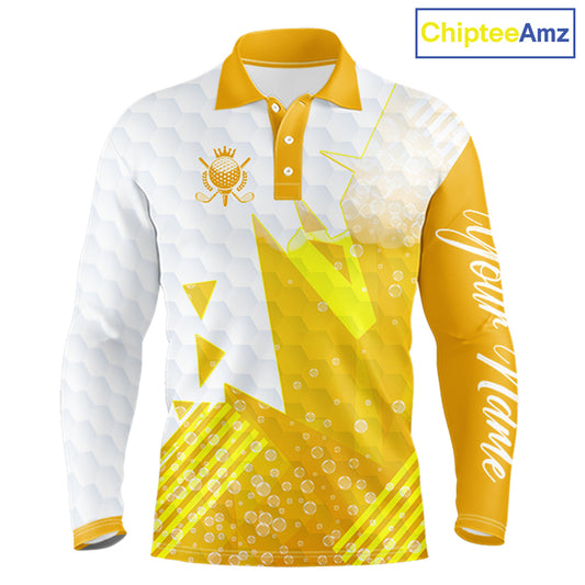 Personalized Golf Shirt Beer Style – Custom Name Polo, Gift For Dad, Golfer Gift Idea NHT672