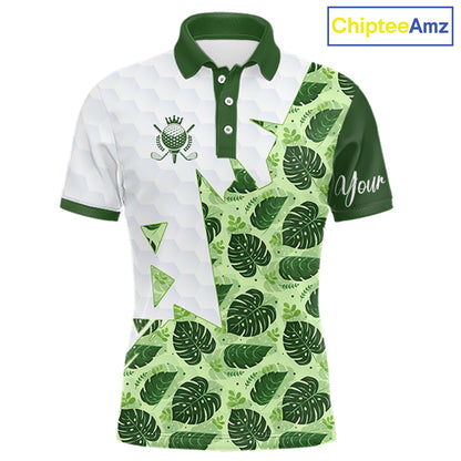 Personalized Golf Shirt Tropical Style – Custom Name Polo, Gift For Dad, Golfer Gift Idea NHT673
