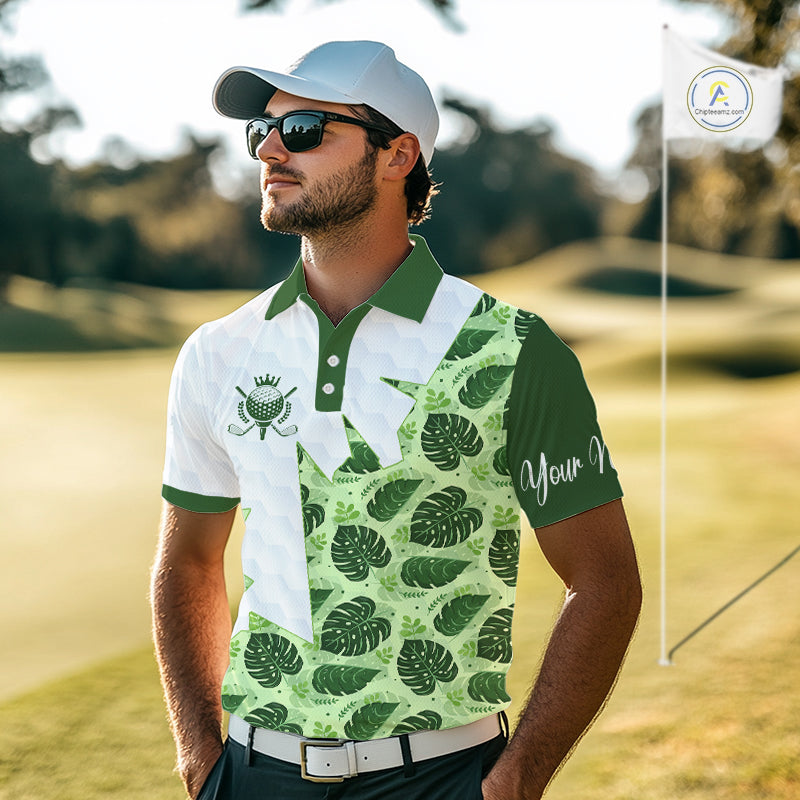 Personalized Golf Shirt Tropical Style – Custom Name Polo, Gift For Dad, Golfer Gift Idea NHT673