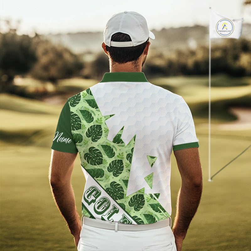 Personalized Golf Shirt Tropical Style – Custom Name Polo, Gift For Dad, Golfer Gift Idea NHT673