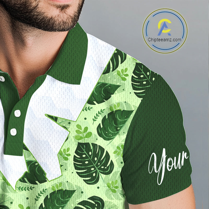 Personalized Golf Shirt Tropical Style – Custom Name Polo, Gift For Dad, Golfer Gift Idea NHT673
