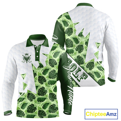 Personalized Golf Shirt Tropical Style – Custom Name Polo, Gift For Dad, Golfer Gift Idea NHT673