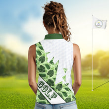 Load image into Gallery viewer, Personalized Womens Sleeveless Golf Shirt Tropical Style – Custom Name Polo, Gift For Mom, Golfer Gift Idea NHT673