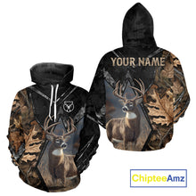 Load image into Gallery viewer, Deer Hunting 3D All Over Print Autumn Camo Black Shirt Custom Name Gifts For Hunter NHT216