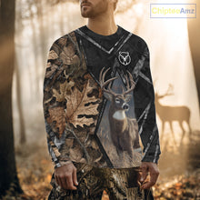 Load image into Gallery viewer, Deer Hunting 3D All Over Print Autumn Camo Black Shirt Custom Name Gifts For Hunter NHT216