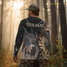 Load image into Gallery viewer, Deer Hunting 3D All Over Print Autumn Camo Black Shirt Custom Name Gifts For Hunter NHT216