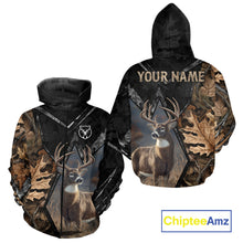 Load image into Gallery viewer, Deer Hunting 3D All Over Print Autumn Camo Black Shirt Custom Name Gifts For Hunter NHT216