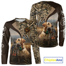 Load image into Gallery viewer, Yellow Lab Duck Hunting Camo Shirt, Personalized Waterfowl Hunting Clothes For Hunters NHT226