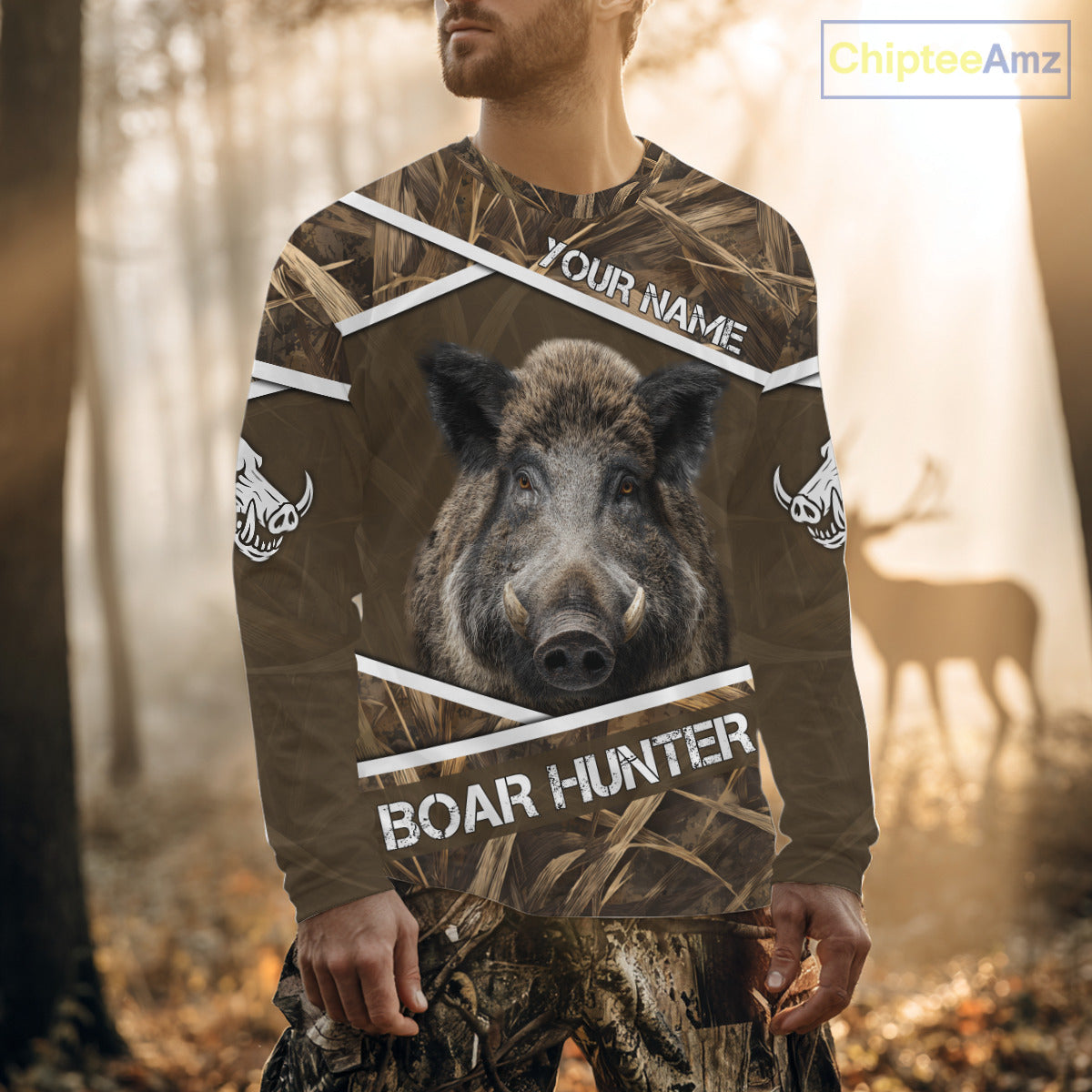 Personalized Wild Boar Hunting Camo Full Printing Shirts, Boar Hunting Gifts, Hunting Season NHT128