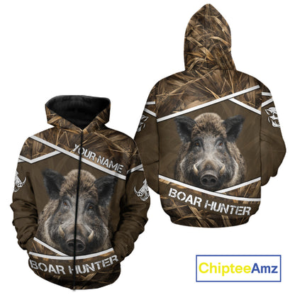 Personalized Wild Boar Hunting Camo Full Printing Shirts, Boar Hunting Gifts, Hunting Season NHT128