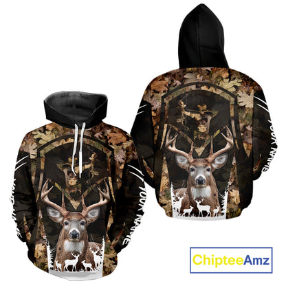 Forest Camo Deer Hunting Shirt, Hunting Hoodie for Deer Hunters, Season Deer Hunting NHT371