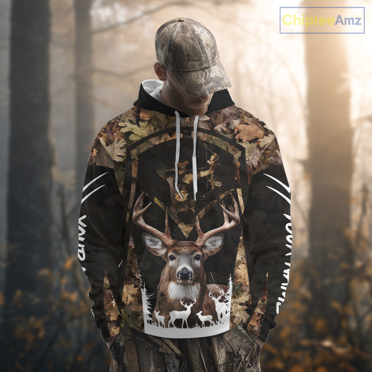 Forest Camo Deer Hunting Shirt, Hunting Hoodie for Deer Hunters, Season Deer Hunting NHT371