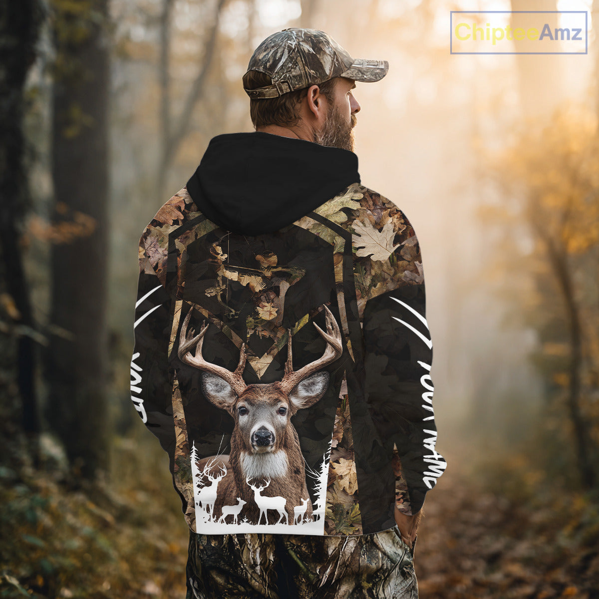 Forest Camo Deer Hunting Shirt, Hunting Hoodie for Deer Hunters, Season Deer Hunting NHT371
