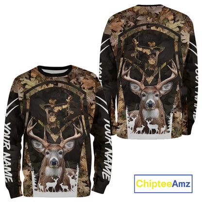 Forest Camo Deer Hunting Shirt, Hunting Hoodie for Deer Hunters, Season Deer Hunting NHT371