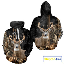 Load image into Gallery viewer, Personalized Deer Hunting Black Brown Camo Shirts,  Whitetail Deer Hunting Gift NHT311