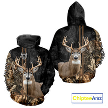 Load image into Gallery viewer, Personalized Deer Hunting Black Brown Camo Shirts,  Whitetail Deer Hunting Gift NHT311
