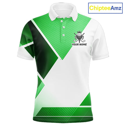 Green And White Golf Ball Golf Polo Shirts Custom Golf Clothing, Golf Gifts For Mens NHT591