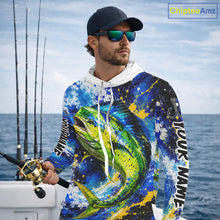 Load image into Gallery viewer, Custom Mahi Mahi Fishing Jersey – Saltwater Fishing Shirt Long Sleeve Hooded For Men 