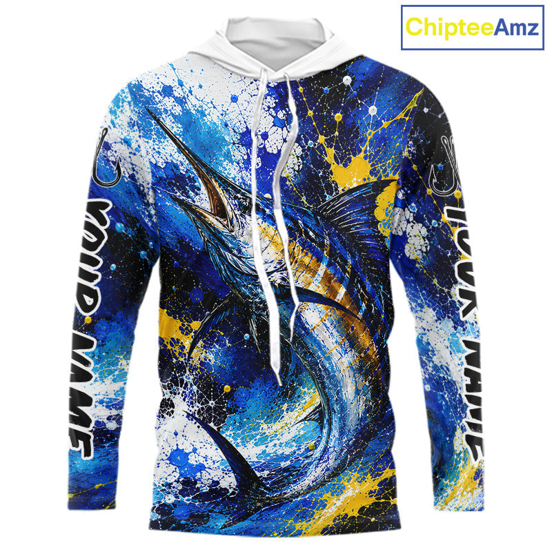 Custom Marlin Fishing Jersey – Saltwater Fishing Shirt Long Sleeve Hooded For Men