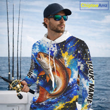 Load image into Gallery viewer, Custom Redfish Fishing Jersey – Saltwater Fishing Shirt Long Sleeve Hooded For Men