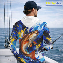 Load image into Gallery viewer, Custom Redfish Fishing Jersey – Saltwater Fishing Shirt Long Sleeve Hooded For Men