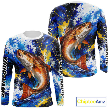 Custom Redfish Fishing Jersey – Saltwater Fishing Shirt Long Sleeve For Men