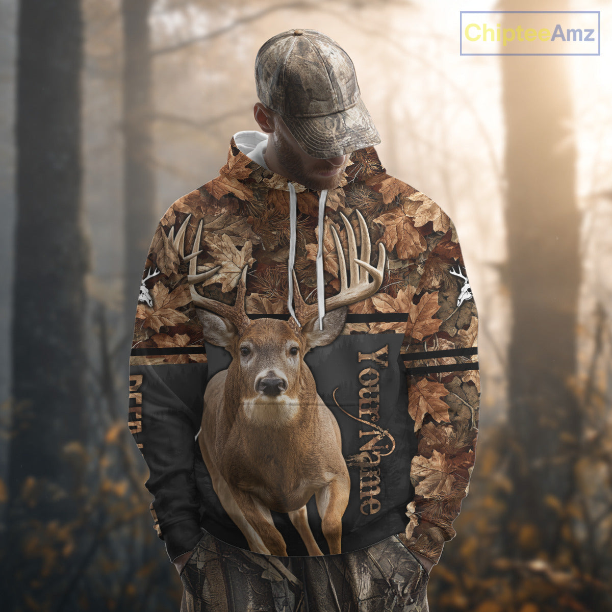 Best Custom Camo Autumn Whitetail Deer Hunting Shirt With Full All-Over 3D For Deer Hunters NHT180