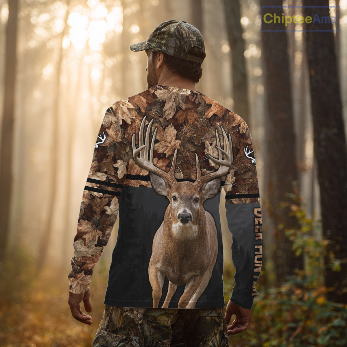 Best Custom Camo Autumn Whitetail Deer Hunting Shirt With Full All-Over 3D For Deer Hunters NHT180