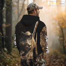 Load image into Gallery viewer, Best Custom Wild Boar Hunting Black Camo Forest 3D Printed Shirts, Hunting Gifts NHT284