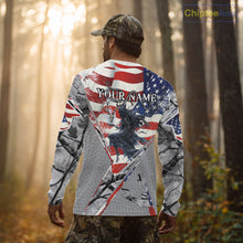 Load image into Gallery viewer, Deer Hunting 3D US Flag Camo Gray Grim Reaper Deer Skull Full Printing Custom Name Shirt NHT203