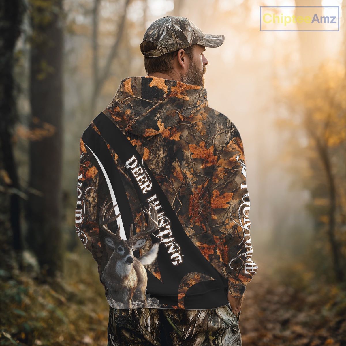 Whitetail Deer Hunting Orange Camo Hoodie, Sweatshirt Hunting Shirt For Men NHT347