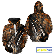 Load image into Gallery viewer, Whitetail Deer Hunting Orange Camo Hoodie, Sweatshirt Hunting Shirt For Men NHT347