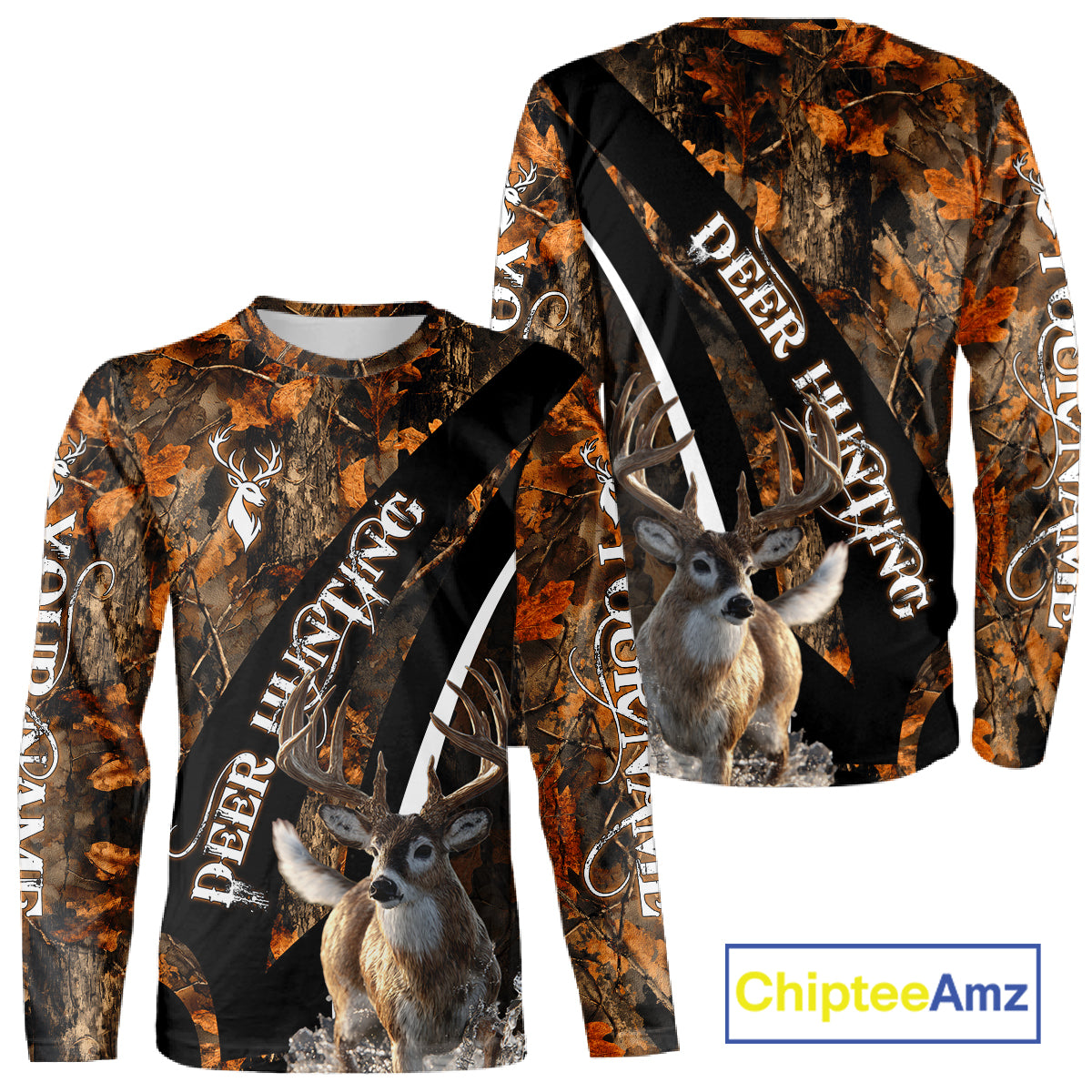 Whitetail Deer Hunting Orange Camo Hoodie, Sweatshirt Hunting Shirt For Men NHT347