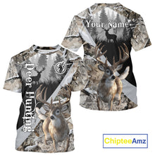Load image into Gallery viewer, Whitetail Deer Hunting 3D All Over Print Winter Camo Shirt Custom Name Gifts For Hunter NHT215
