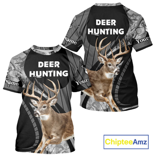 Deer Buck Custom Name 3D All Over Printed Shirts, Hunting Hoodie For Men NHT350