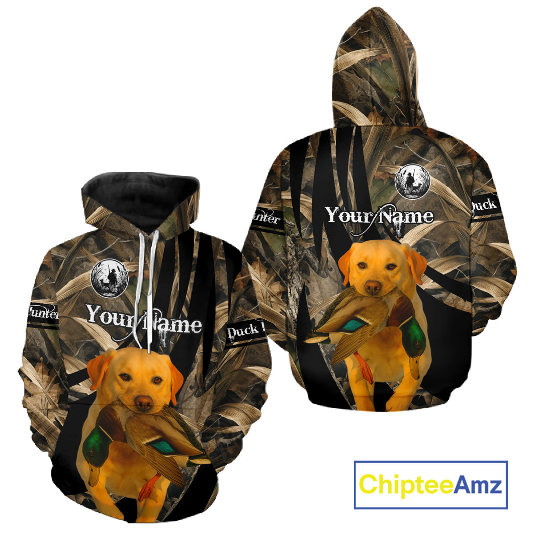 Yellow Lab Duck Hunting Camo Shirt – All Over Print Design, Perfect Gift for Hunters NHT227