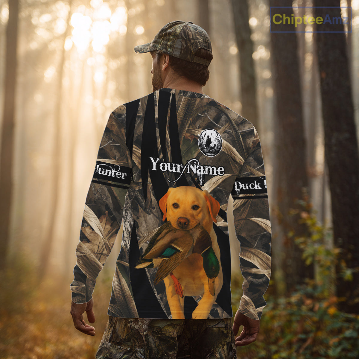 Yellow Lab Duck Hunting Camo Shirt – All Over Print Design, Perfect Gift for Hunters NHT227