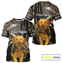 Load image into Gallery viewer, Yellow Lab Duck Hunting Camo Shirt – All Over Print Design, Perfect Gift for Hunters NHT227