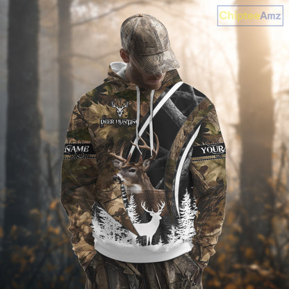 Forest Camo Deer Hunting 3D Shirt – Custom Name Personalized Gift NHT299