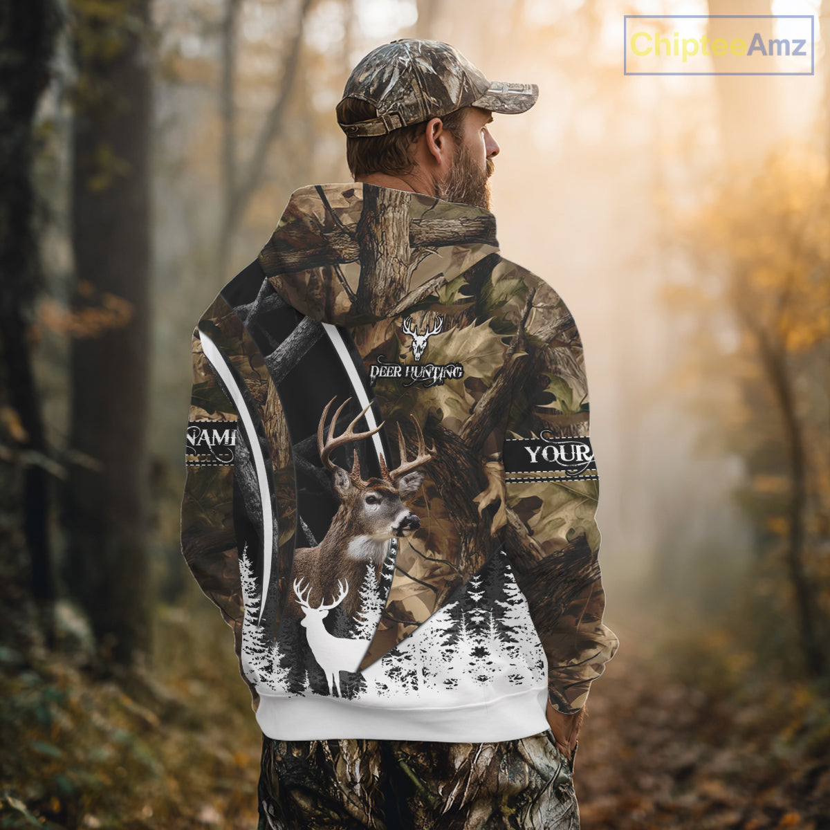 Forest Camo Deer Hunting 3D Shirt – Custom Name Personalized Gift NHT299