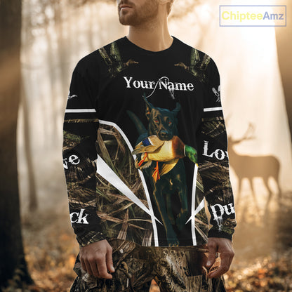 Duck Hunting With Black Lab Custom Name 3D All Over Print Shirt, Duck Hunting Shirt NHT145