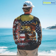 Load image into Gallery viewer, American Flag Custom Redfish Fishing Shirts Long Sleeve, Patriotic Redfish Fishing Jerseys NHT484