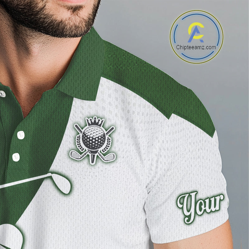 Custom Green & White Golf Shirt For Mens, Golf Jersey Team Golf For Mens NHT560