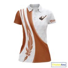 Load image into Gallery viewer, Funny Womens Golf Polo Shirt Custom Brown And White Platypus Pattern White Golf Shirts NHT576