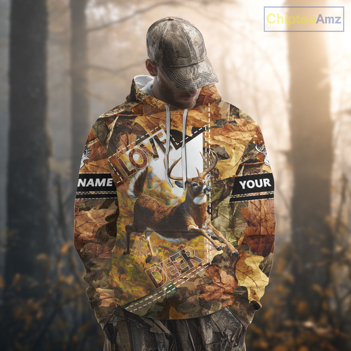 Whitetail Deer Hunting Shirt Personalized 3D All Over Print Autumn Camo Hunting Clothes NHT155