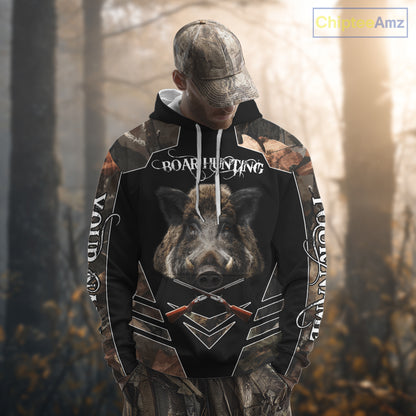 Personalized Wild Hog Hunting Camo Full Printing Shirts, Gift For Hunters NHT163