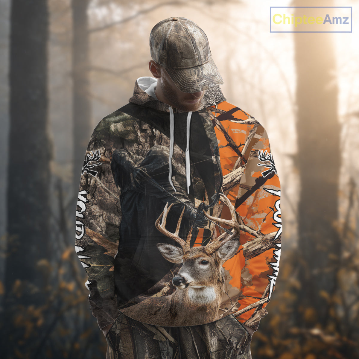 Deer Hunting Grim Reaper Camo Orange 3D All Over Printed Shirt, Personalized Hunting Shirt NHT269