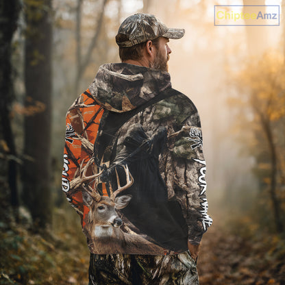 Deer Hunting Grim Reaper Camo Orange 3D All Over Printed Shirt, Personalized Hunting Shirt NHT269