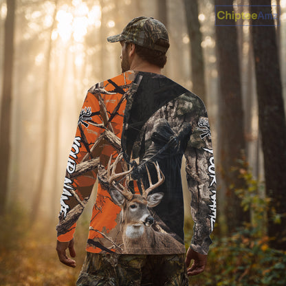 Deer Hunting Grim Reaper Camo Orange 3D All Over Printed Shirt, Personalized Hunting Shirt NHT269